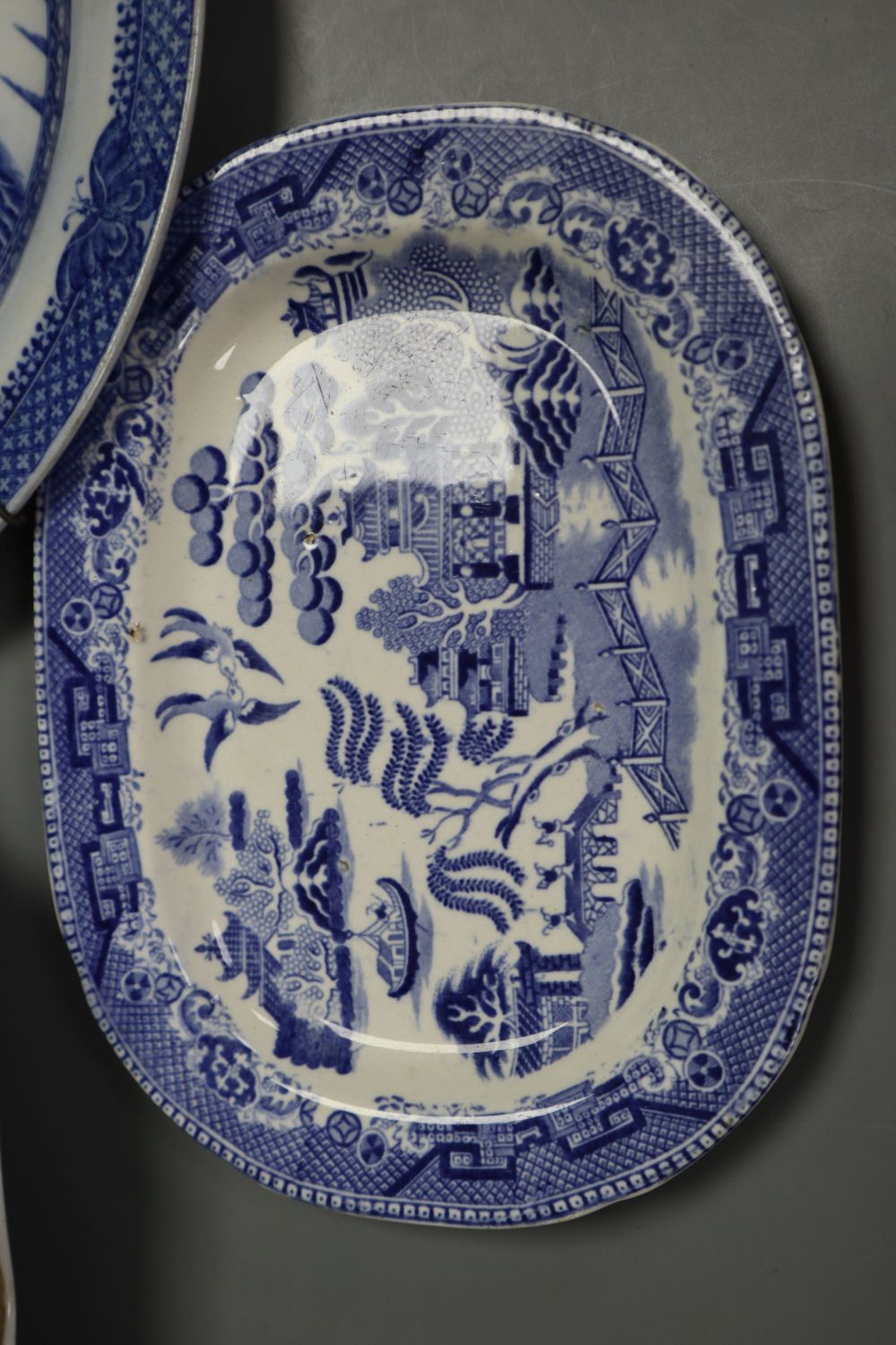 A collection of Victorian Staffordshire dessert and dinner wares (a.f.)